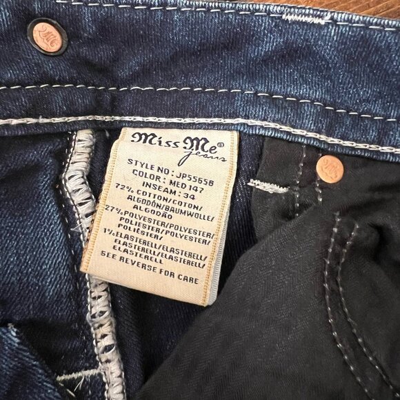 Miss Me Jeans Women’s Size 28 Wing Cross Embellished Medium Wash Bootcut Denim - Picture 6 of 10